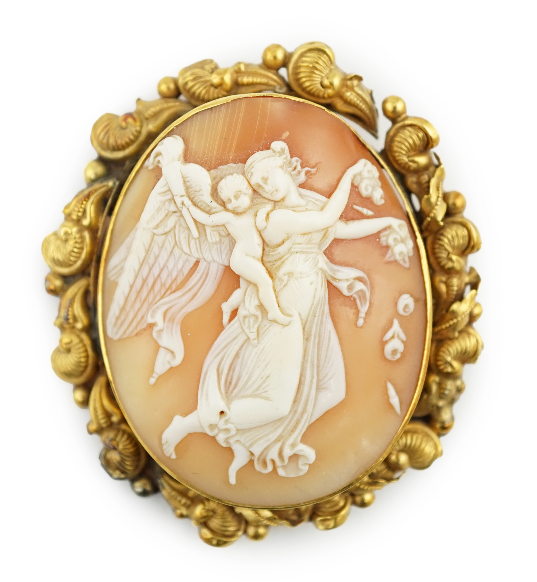 A Victorian gold mounted cameo brooch